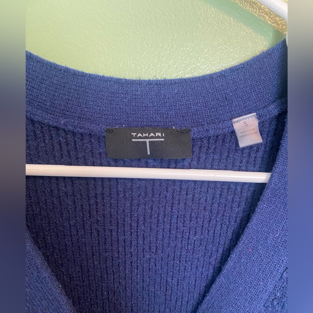 Tahari Deep Blue Women's Cardigan - Picture 3 of 4